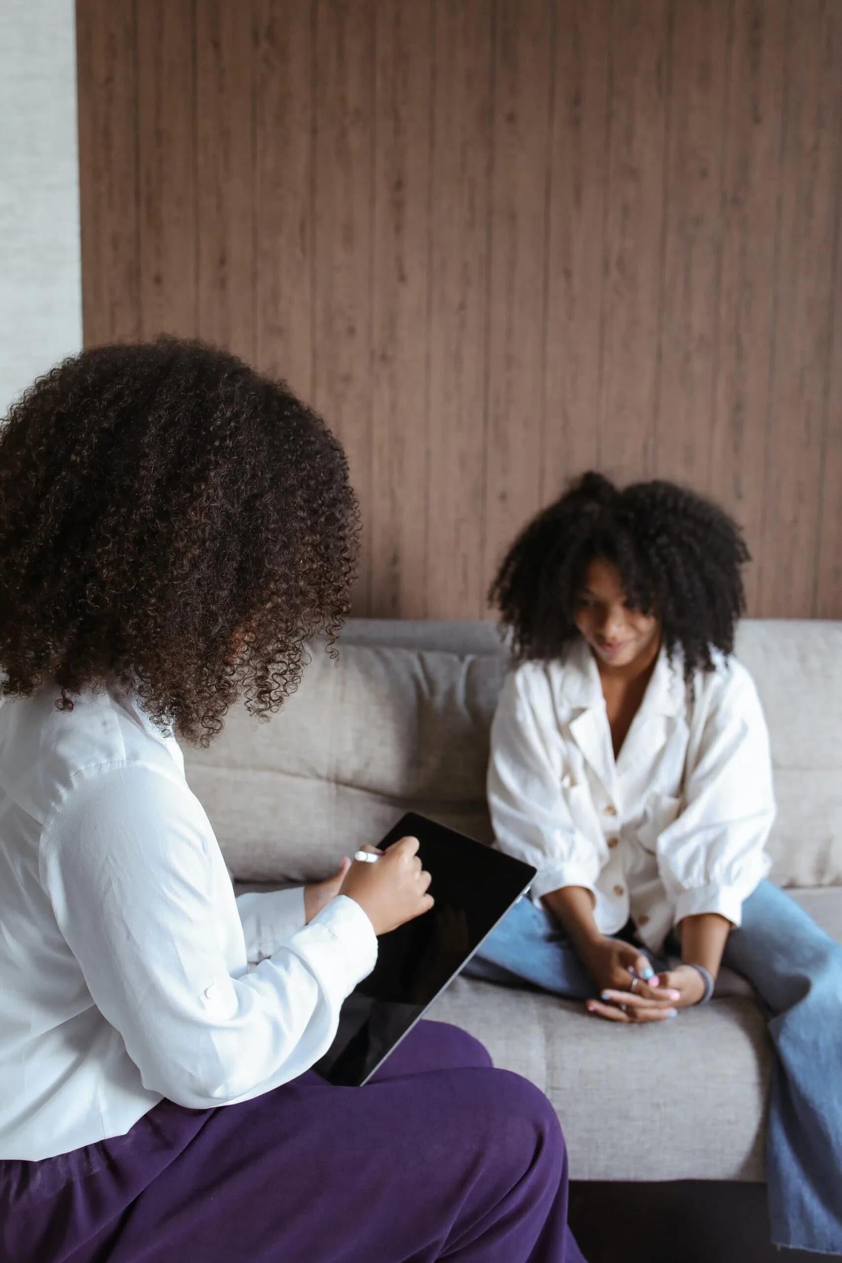 person is therapy session representing adjustment disorder symptoms